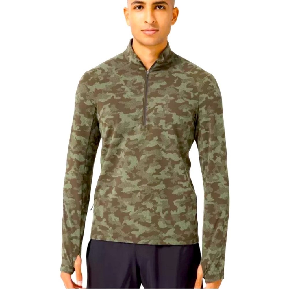 Lululemon Surge Warm 1/2 Zip Jacquard Camo Sz M